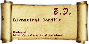 Birnstingl Donát névjegykártya